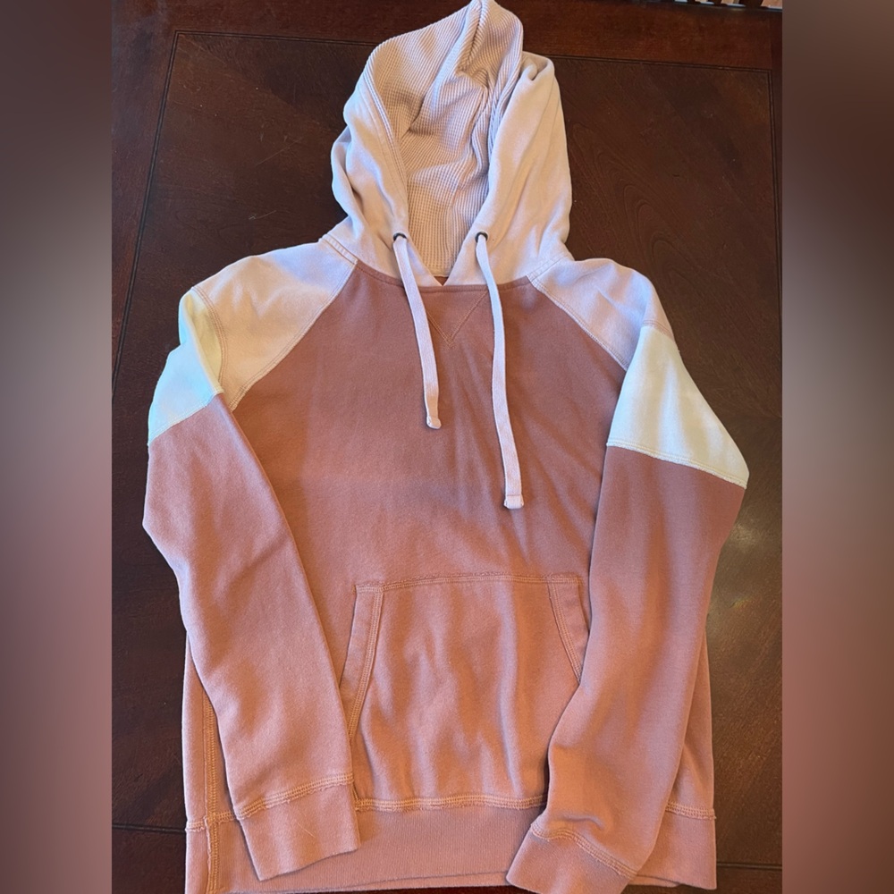 Abercrombie & Fitch Soft color block hoodie with waffle knit hoodie size S